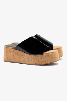 Mule Charli Couro Verniz Preto