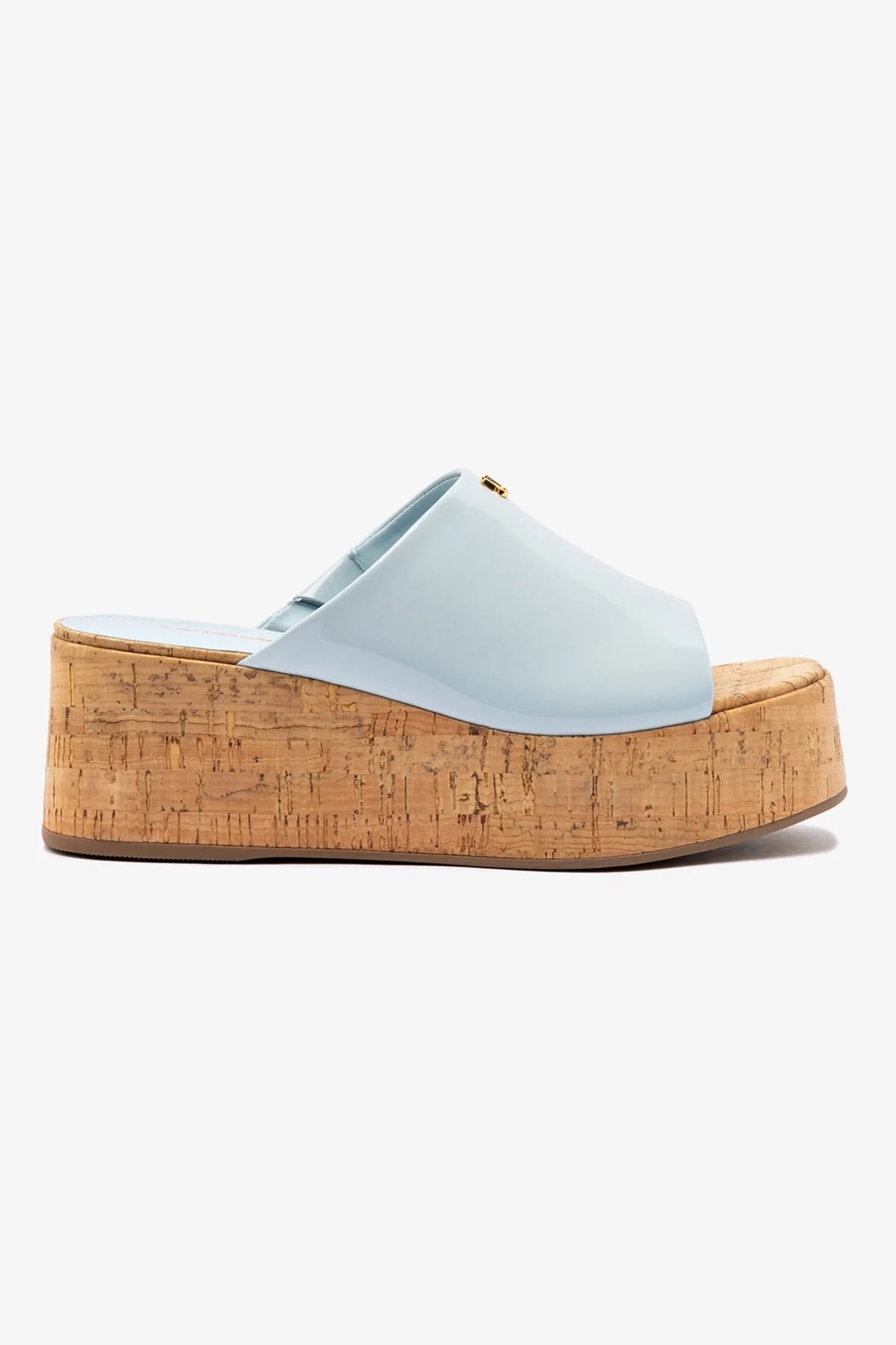 Mule Charli Couro Verniz Azul