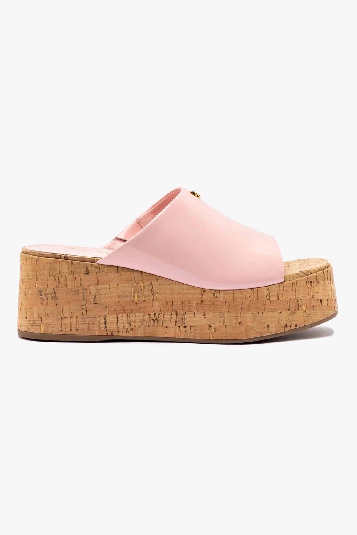 Mule Charli Couro Verniz Rosa