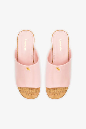 Mule Charli Couro Verniz Rosa