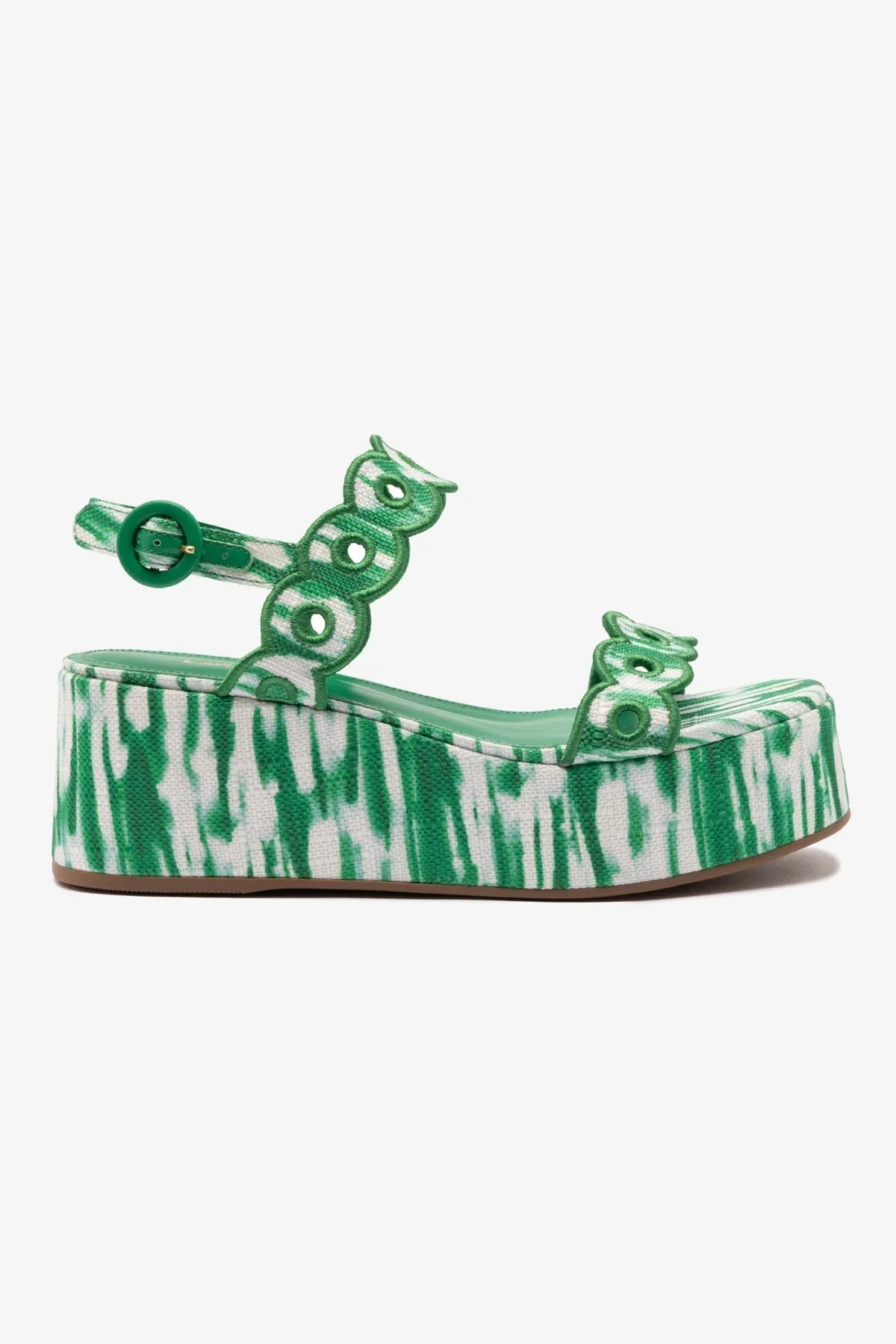 Flatform Florence Ráfia Tie Dye Verde