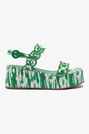 Flatform Florence Ráfia Tie Dye Verde