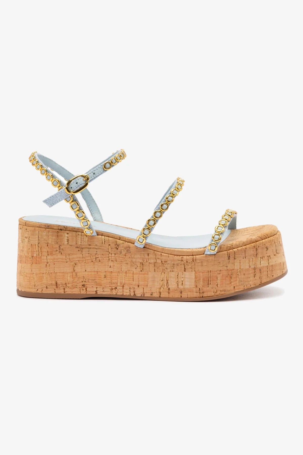 Flatform Gio Milanina Jeans e Cortiça