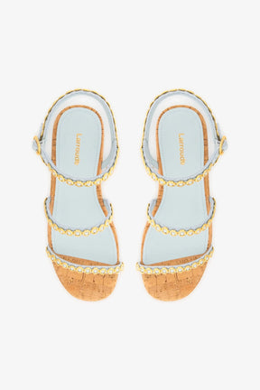 Flatform Gio Milanina Jeans e Cortiça