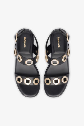 Flatform Milan Couro Preto