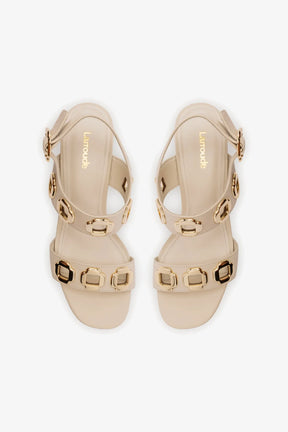 Sandália Flat Milan Couro Off White