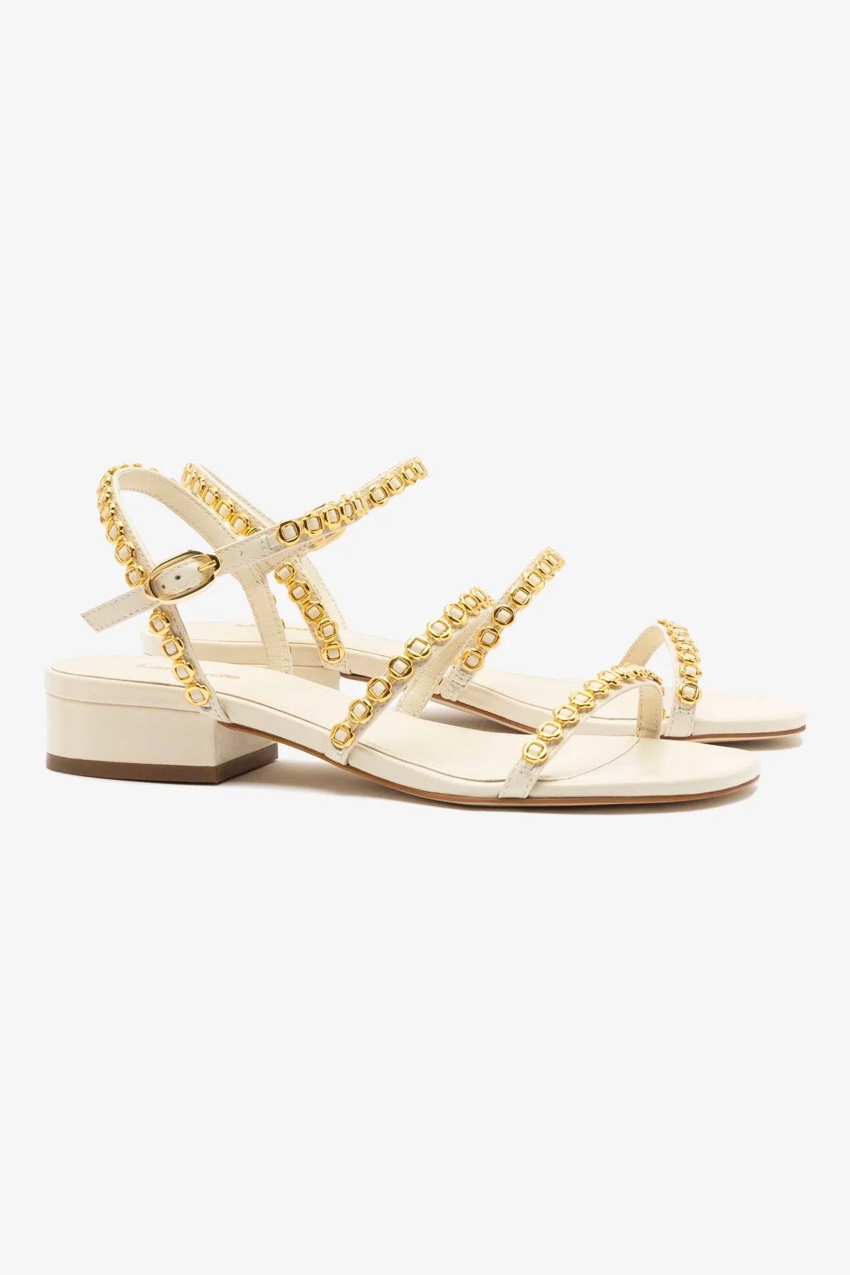 Sandália Flat Milanina Couro Off White