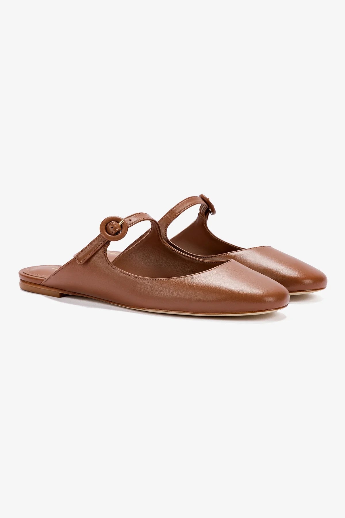 Mule Flat Blair Couro Verniz Caramelo