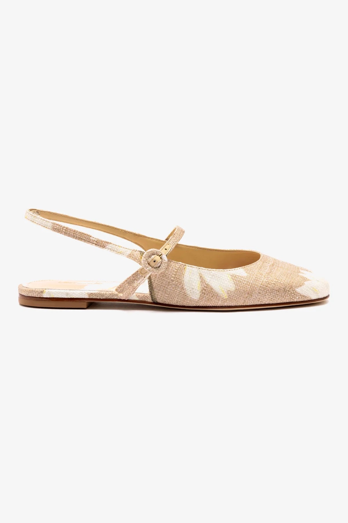 Sapatilha Georgina Ráfia Estampada Bege