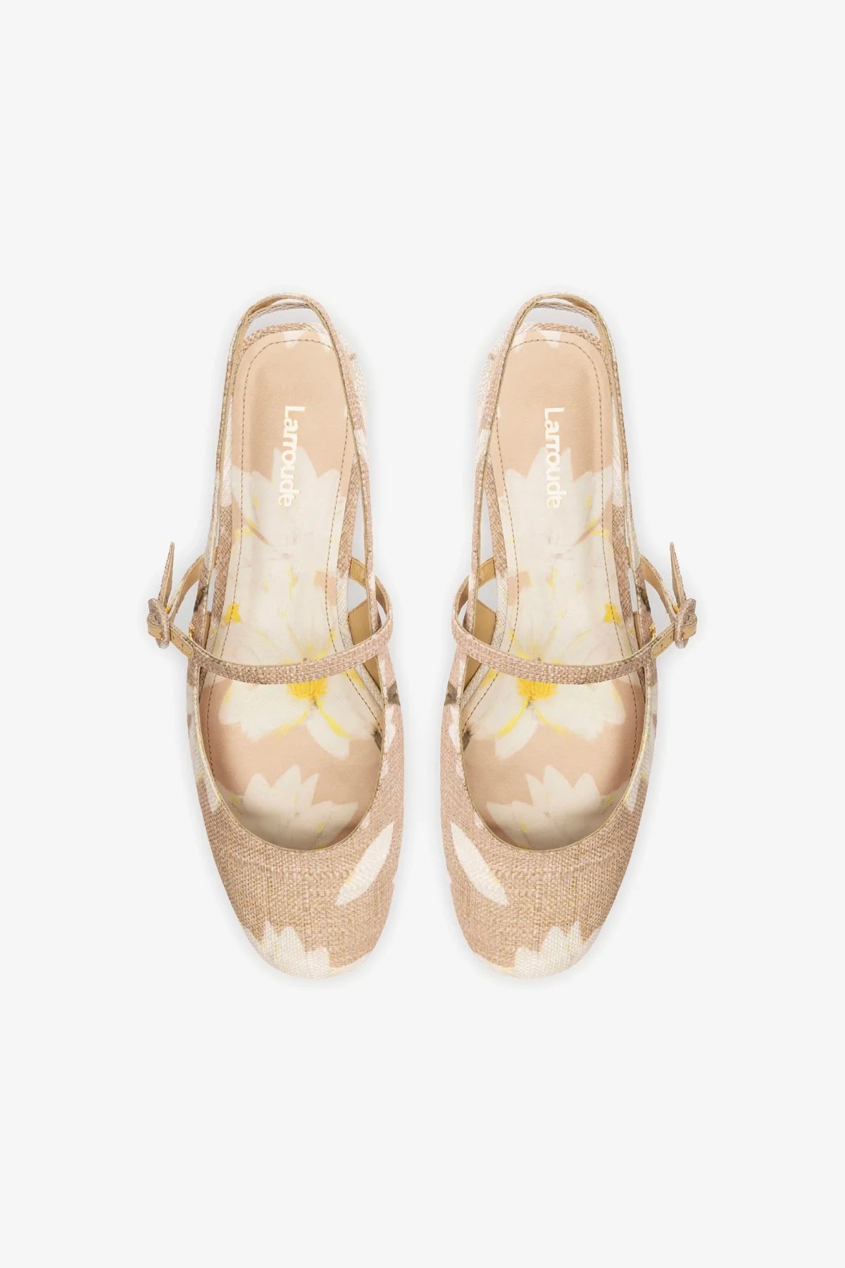 Sapatilha Georgina Ráfia Estampada Bege