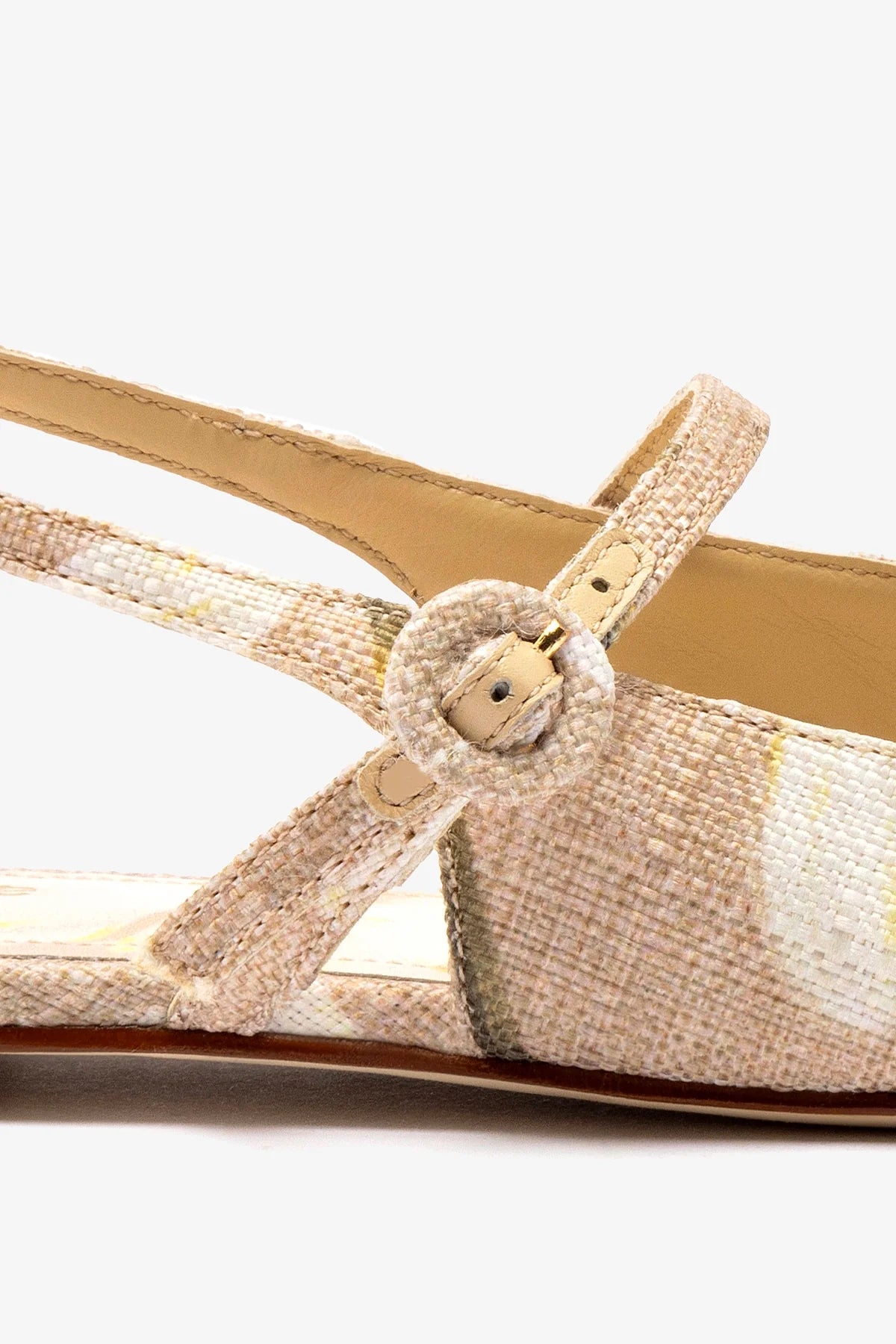 Sapatilha Georgina Ráfia Estampada Bege