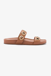 Flat Milan Couro Caramelo