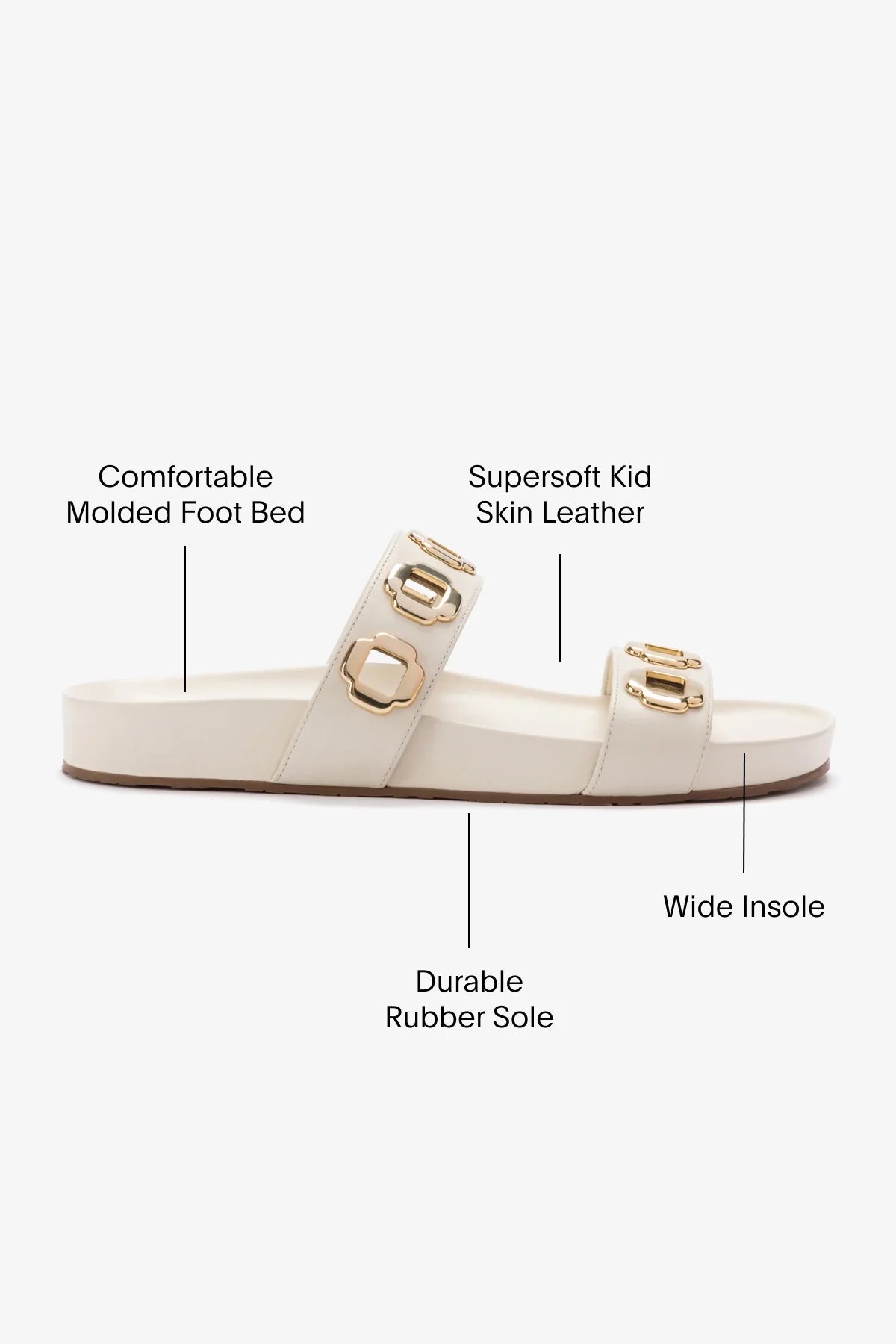 Flat Milan Couro Off White