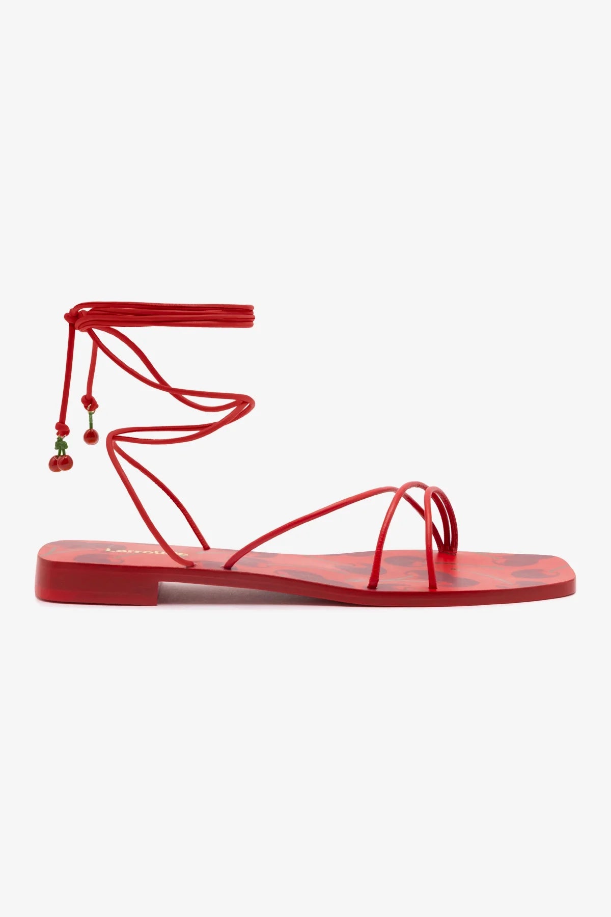 Sandália Flat Nadia Couro Vermelho