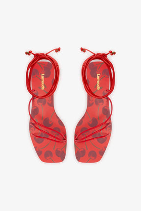 Sandália Flat Nadia Couro Vermelho