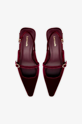 Slingback Ines Veludo Vinho