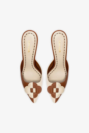 Flora Pump In Caramel and Ivory Leather