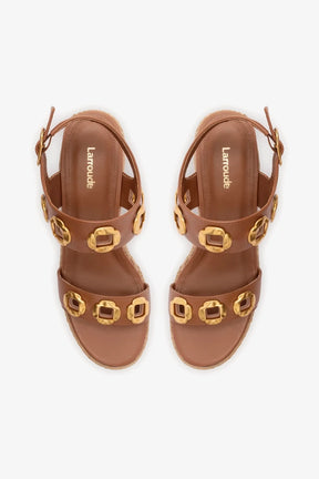 Milan Espadrille In Caramel Leather