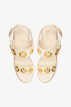 Milan Espadrille In Ivory Leather