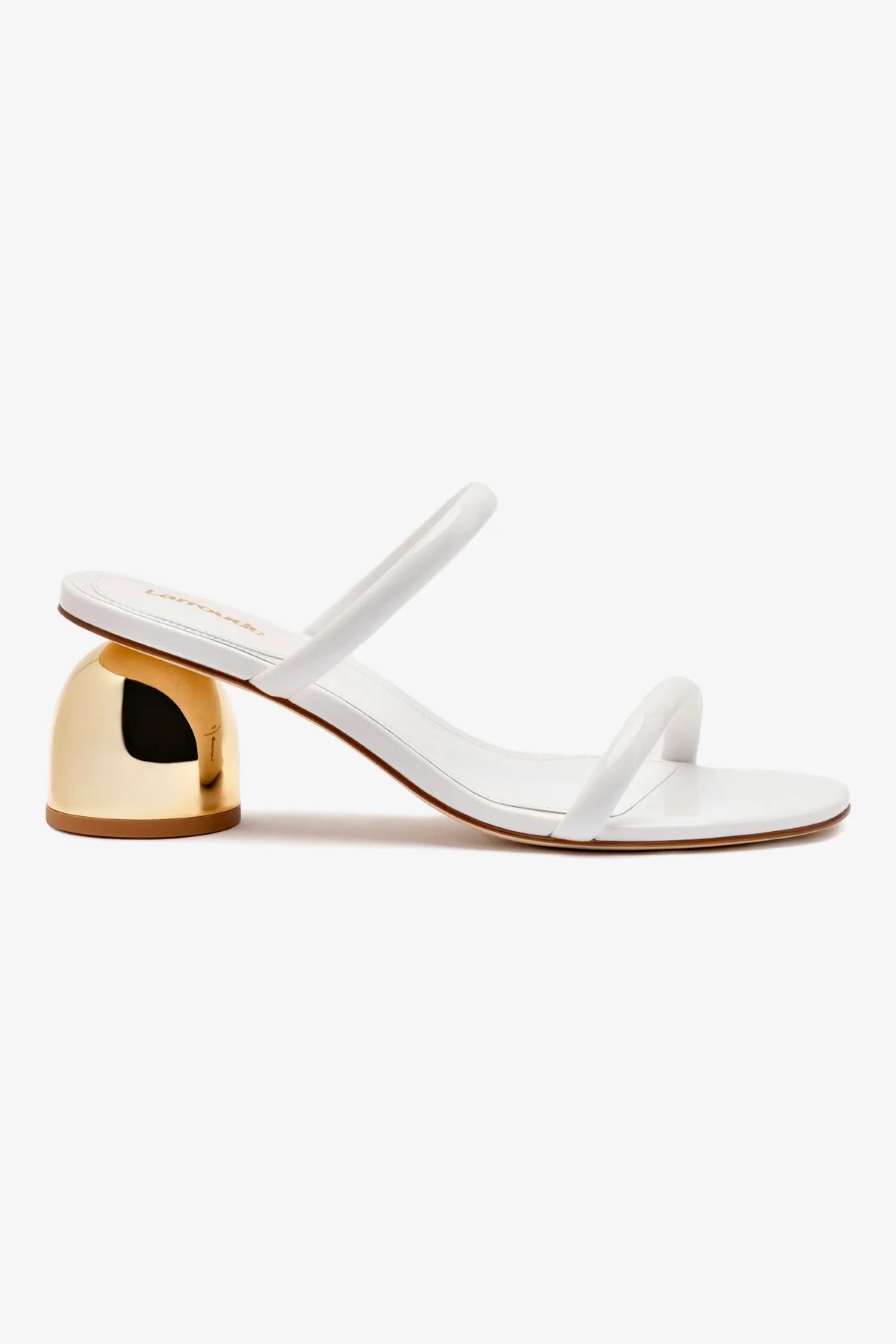 Mule Dew Drop Couro Verniz Branco