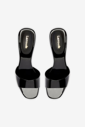 Mule Greta Couro Verniz Preto