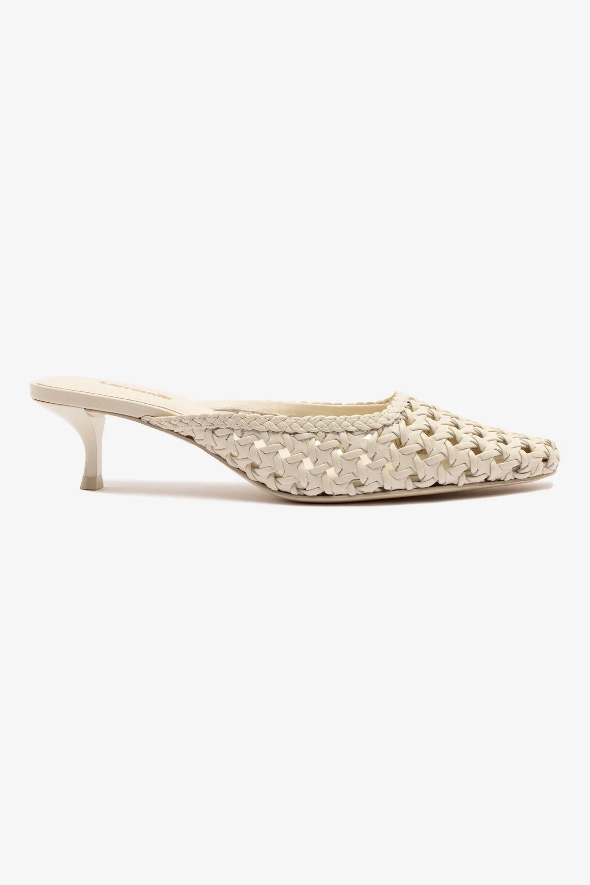 Mule Amal Macramê Couro Off White