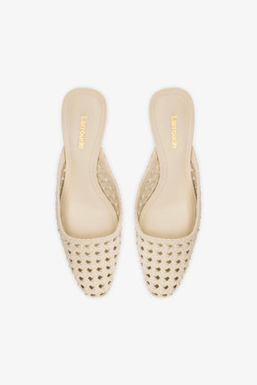 Mule Amal Macramê Couro Off White