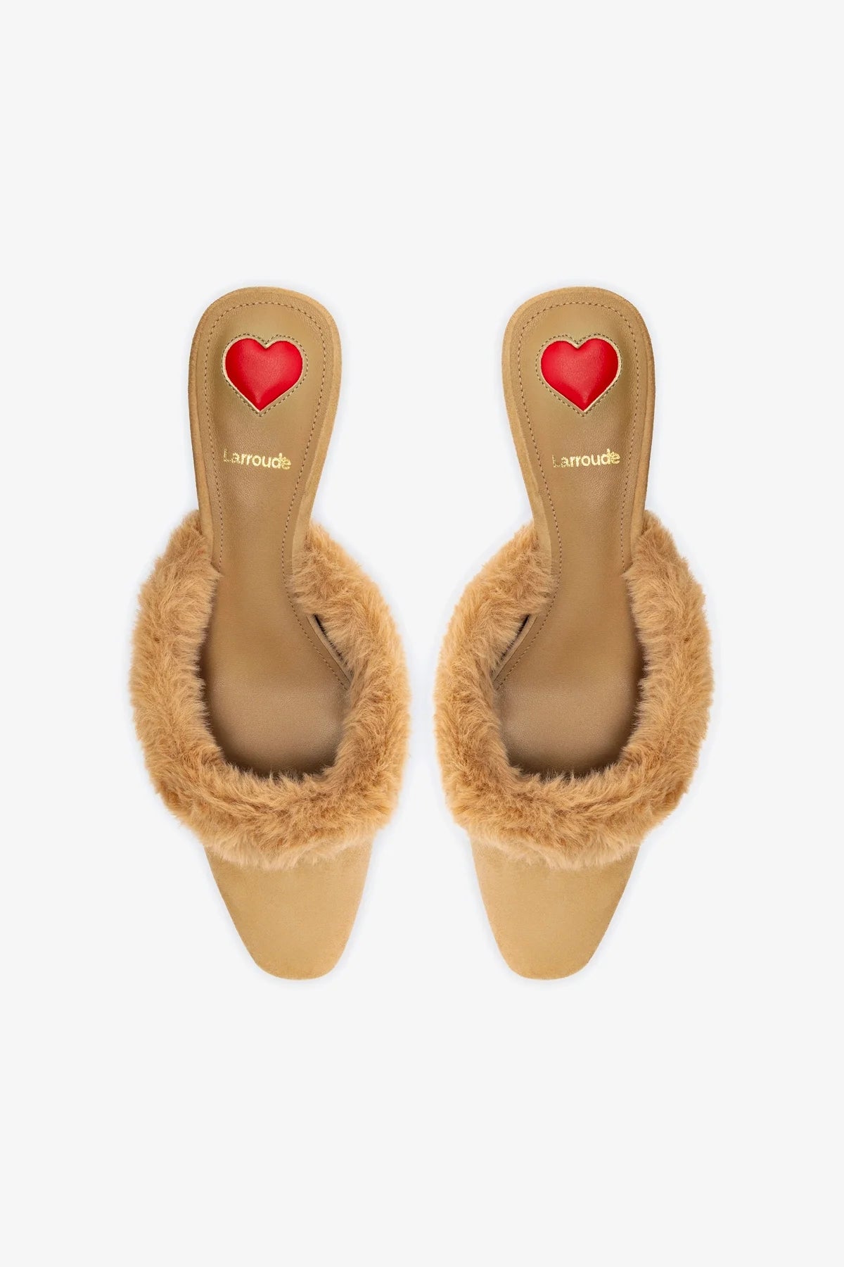 Amal Faux Fur Mule In Peanut Suede