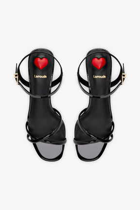 Charlotte Sandal In Black Patent Leather