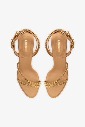 Milanina Mini Sandal In Tan Leather