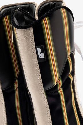 Larroudé x Jonathan Cohen Flat Lo Sneaker Boot In Black Striped Suede