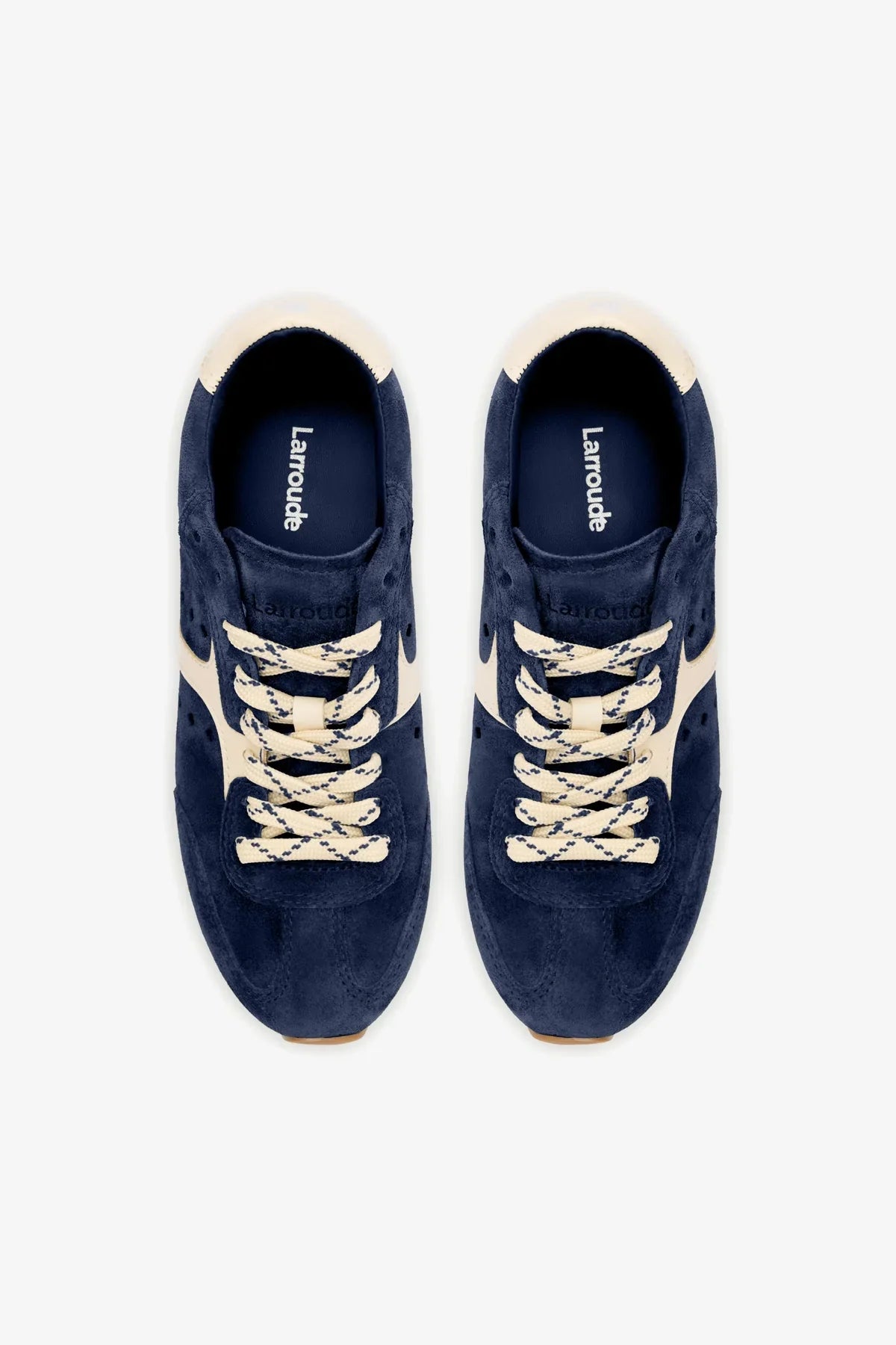 Tênis Stella Camurça Azul e Couro Off White