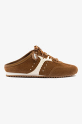 Mule Stella Camurça Terracota e Couro Off White