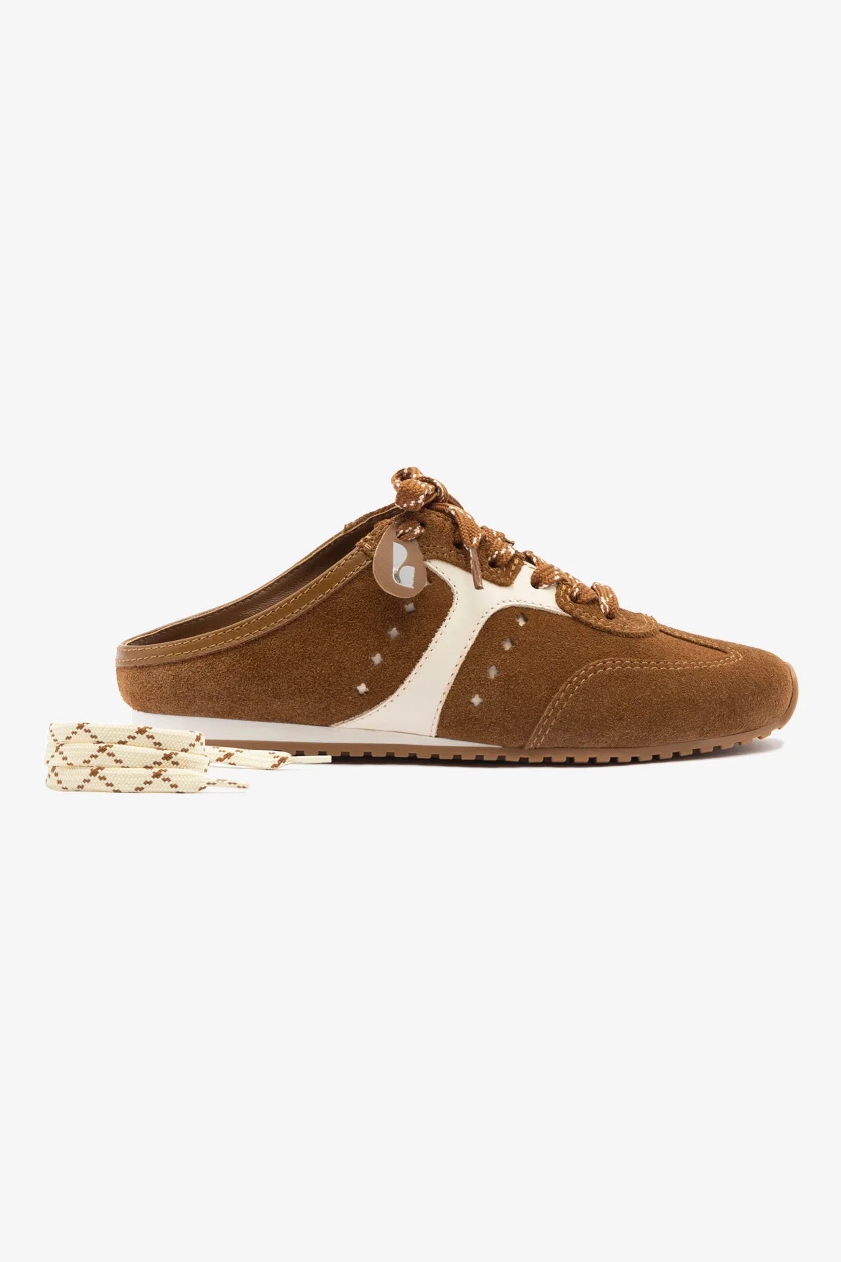 Mule Stella Camurça Terracota e Couro Off White
