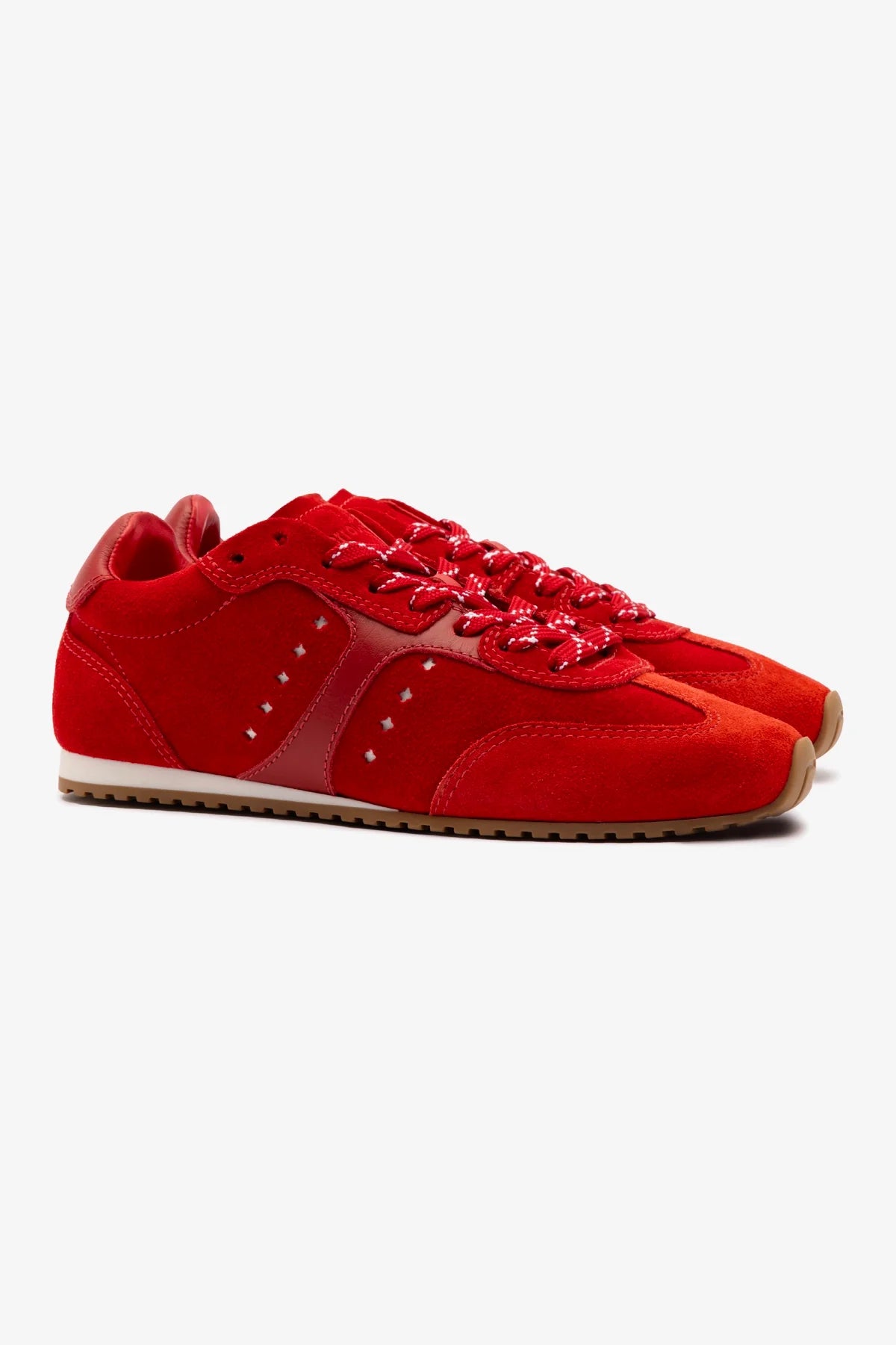 Tênis Stella Camurça Vermelho e Couro Vermelho