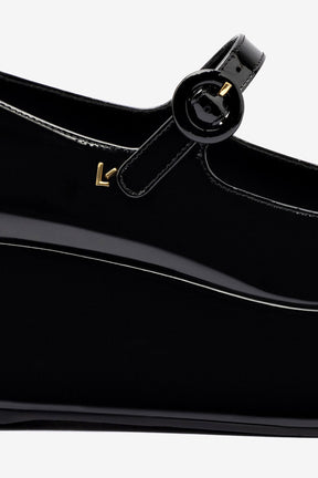 Flatform Blair Couro Verniz Preto