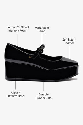 Flatform Blair Couro Verniz Preto