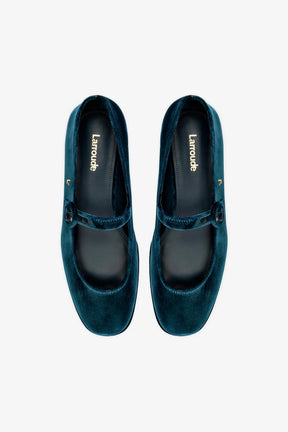 Flatform Blair Veludo Azul