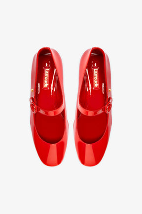 Flatform Blair Couro Verniz Vermelho