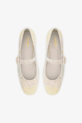 Larroudé x Markarian: Flatform Blair Brocado Off White