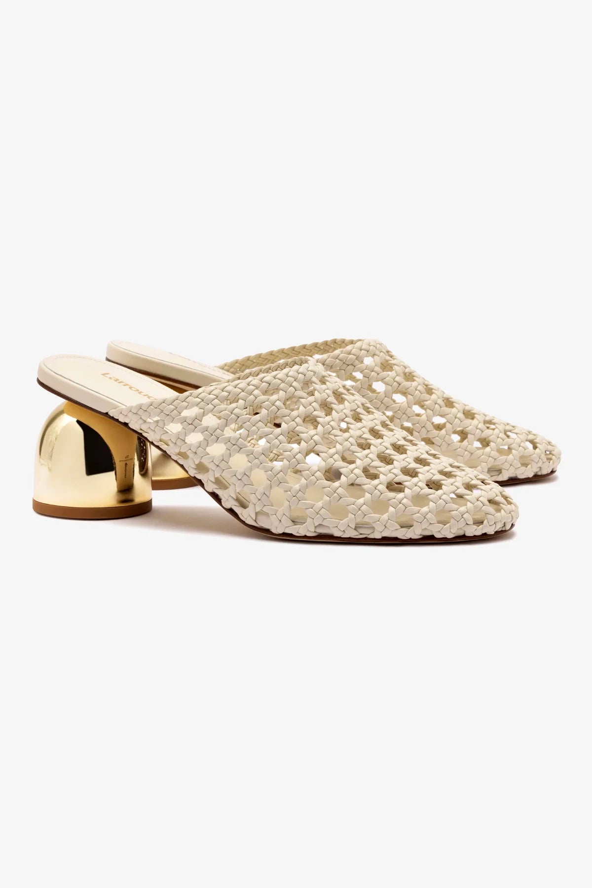 Mule Dew Drop Macramê Couro Off White