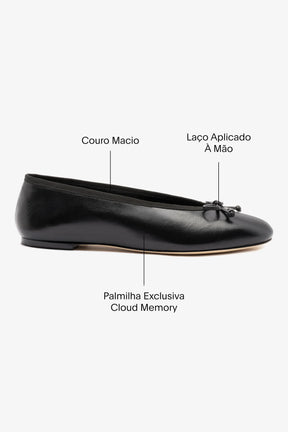 Sapatilha Pavlova Couro Preto