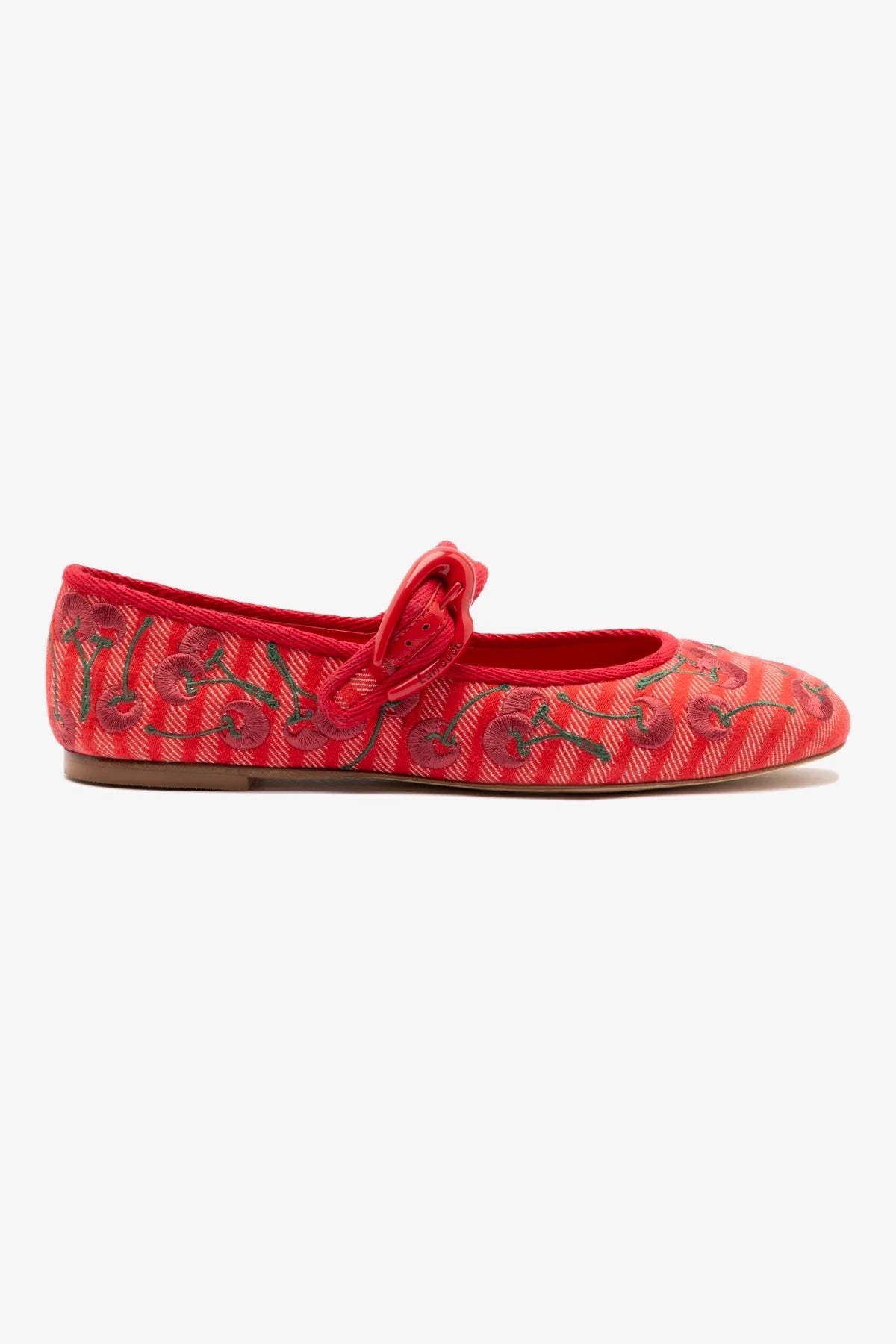 Sapatilha Verona Lona Vermelho e Bordado Cereja