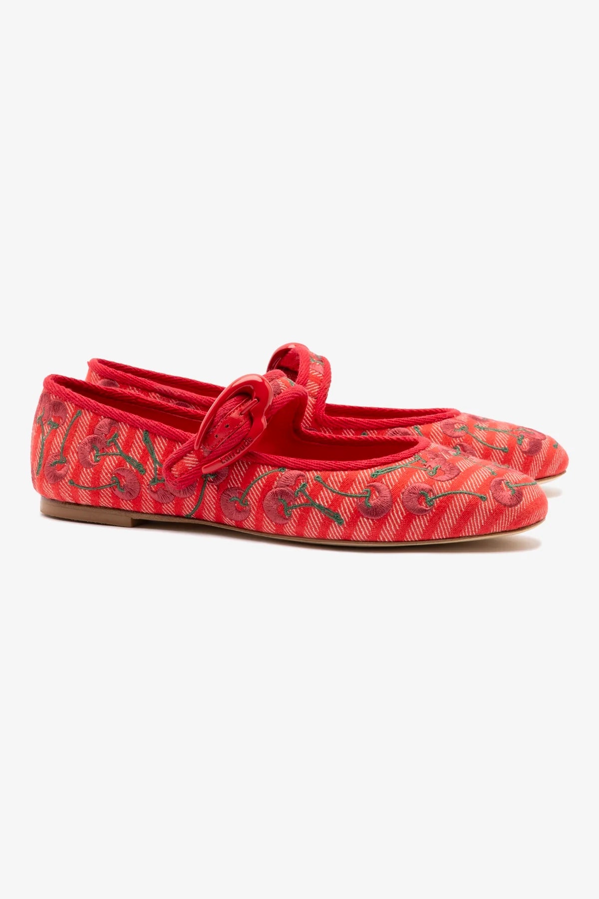 Sapatilha Verona Lona Vermelho e Bordado Cereja