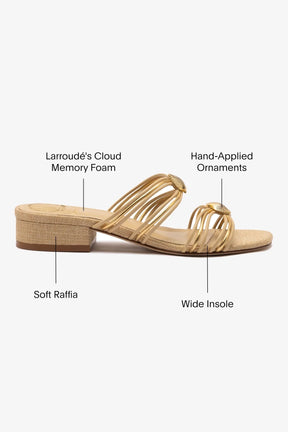 Shelly Flat Mule In Beige Raffia
