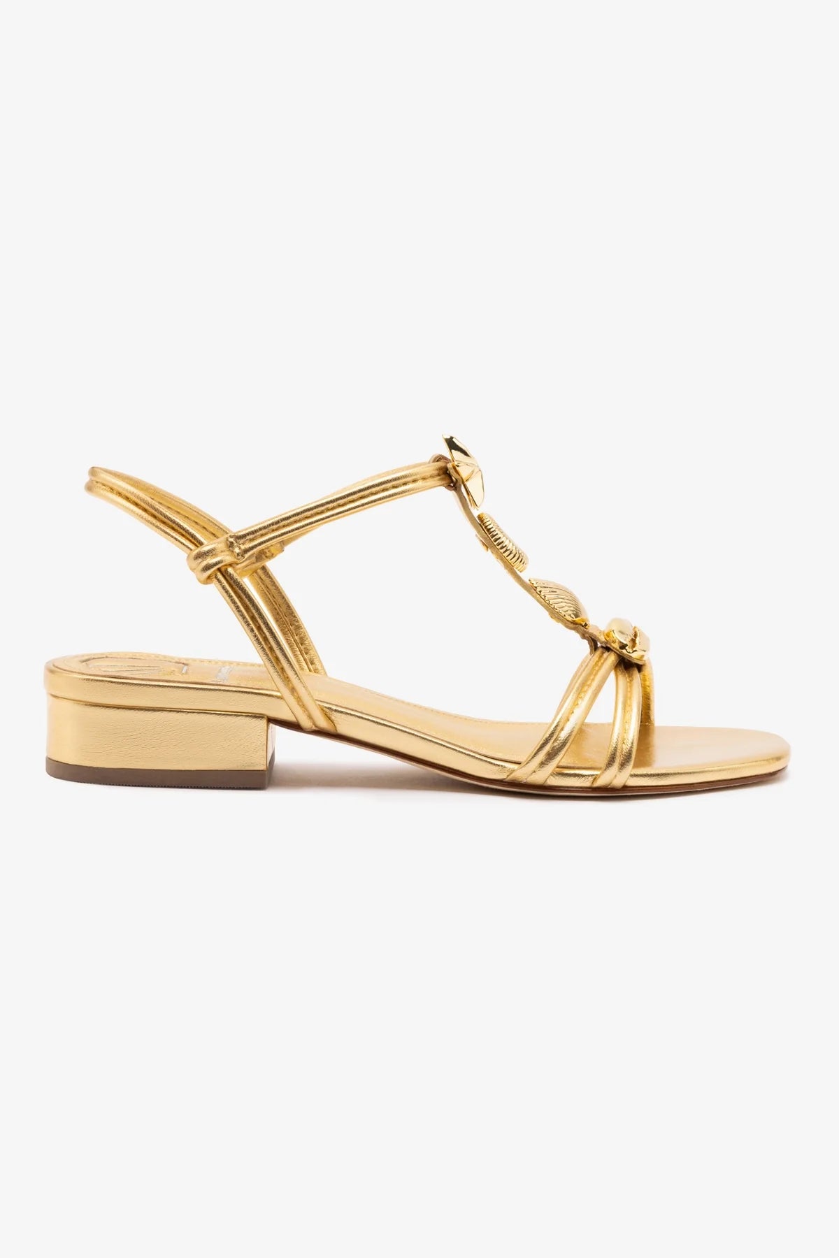 Sandália Flat Shelly Couro Dourado