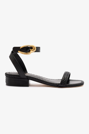 Sandália Flat Verona Couro Preto