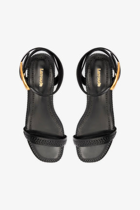 Sandália Flat Verona Couro Preto