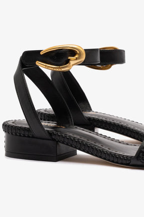 Sandália Flat Verona Couro Preto
