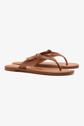 Flat Mary Kate Couro Caramelo